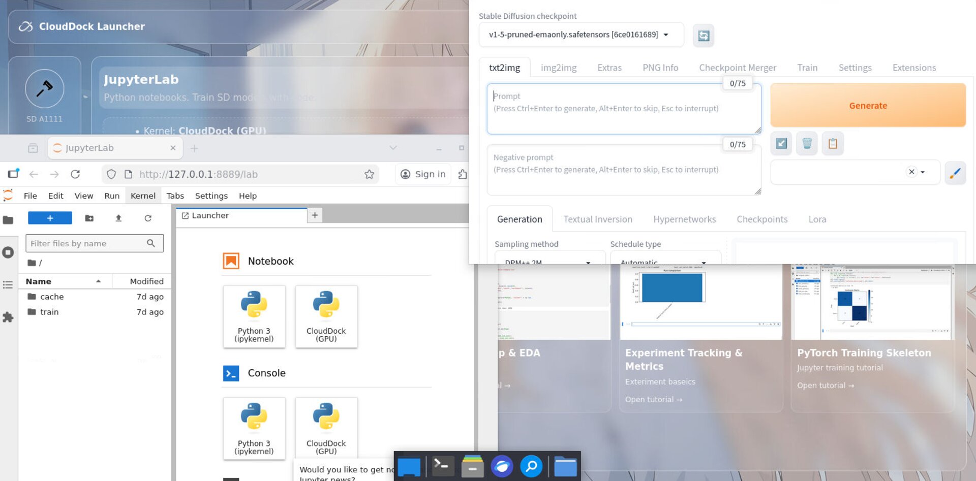 Built-in SD WebUI and Jupyter