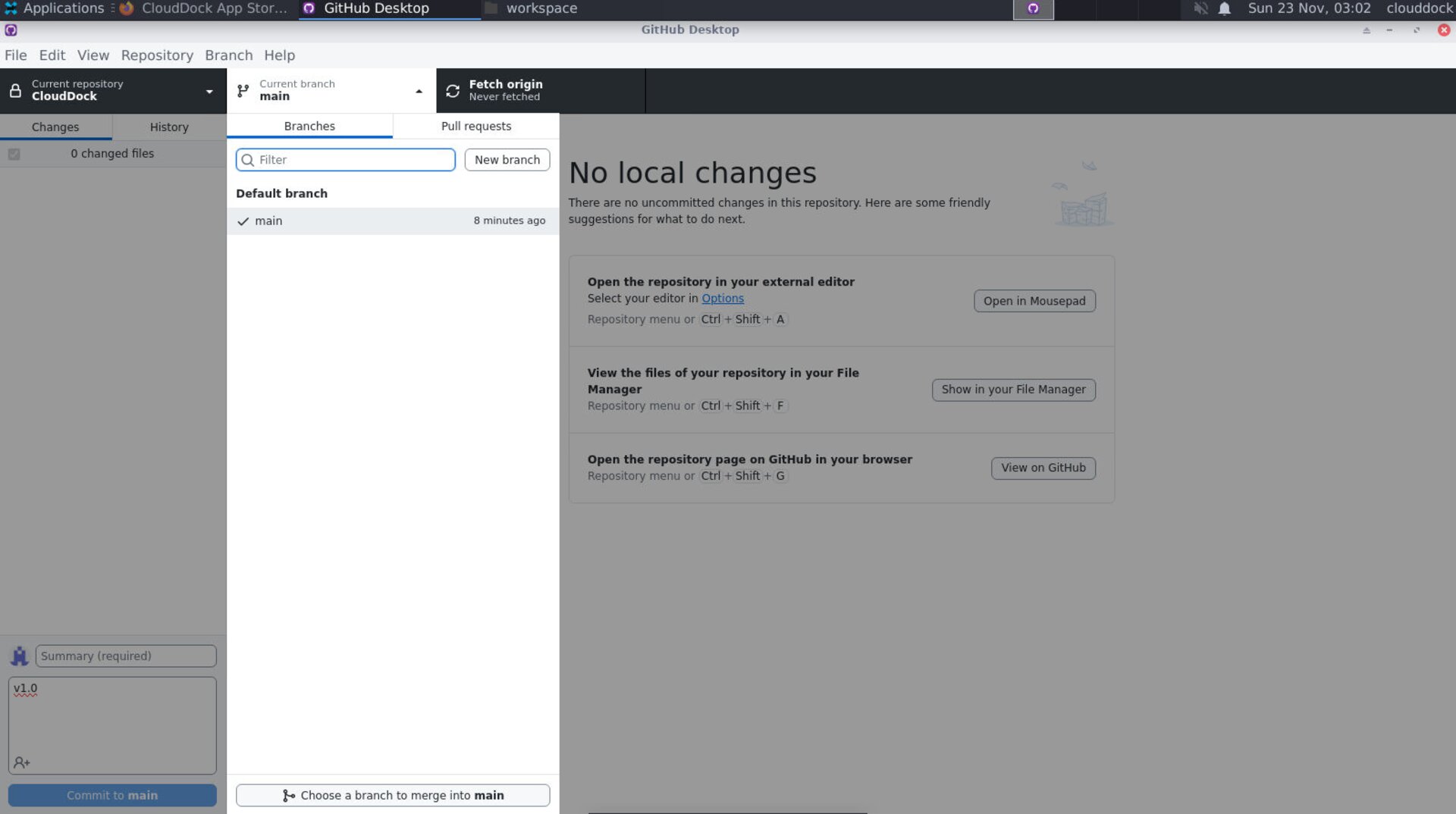 Create a new branch and open a pull request