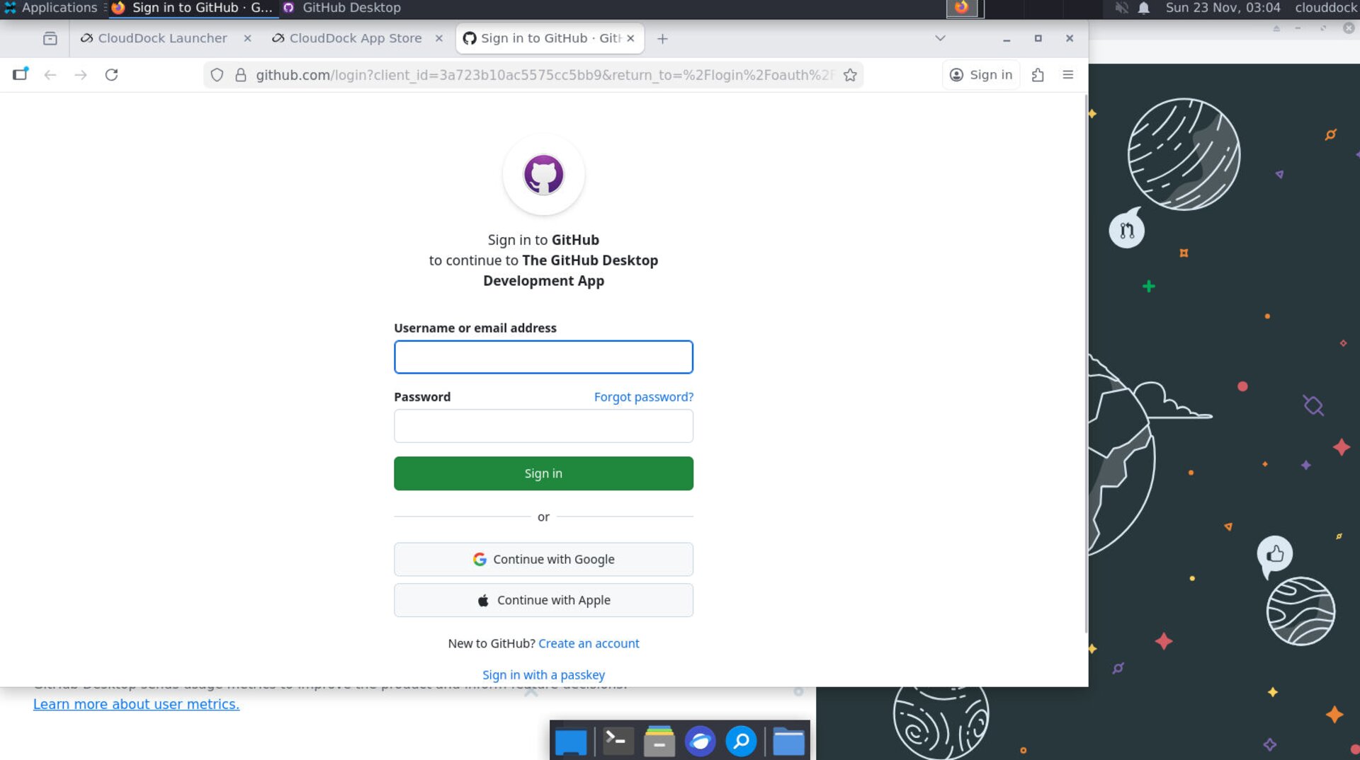 Sign in to GitHub Desktop