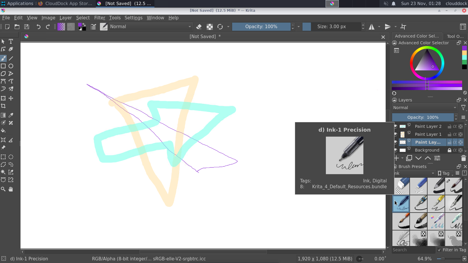 Sketch-to-ink workflow in Krita