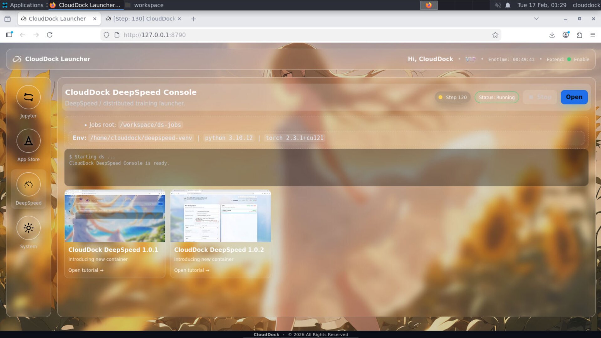 Launcher: DS Console status indicator