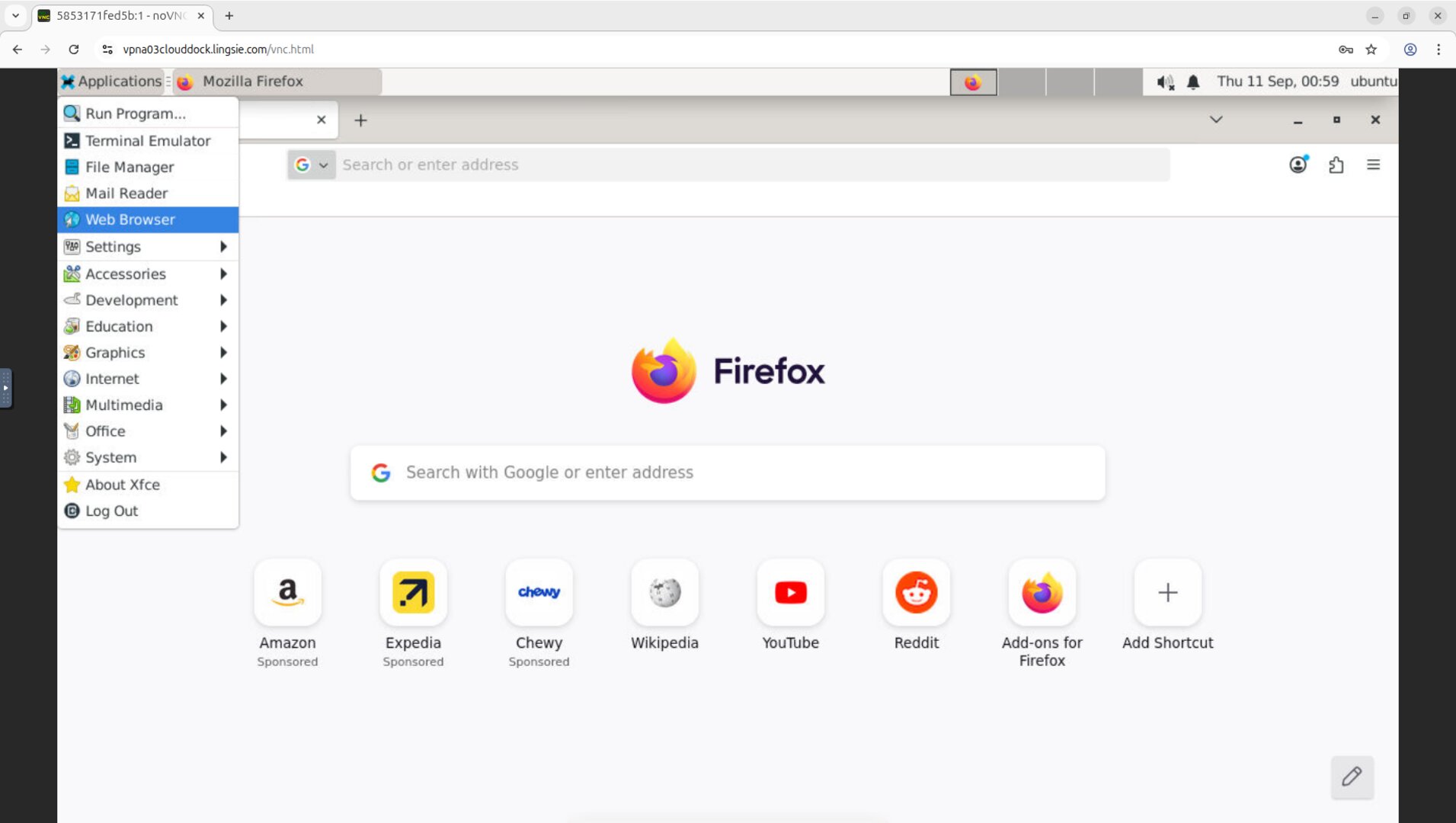 Open browser in desktop