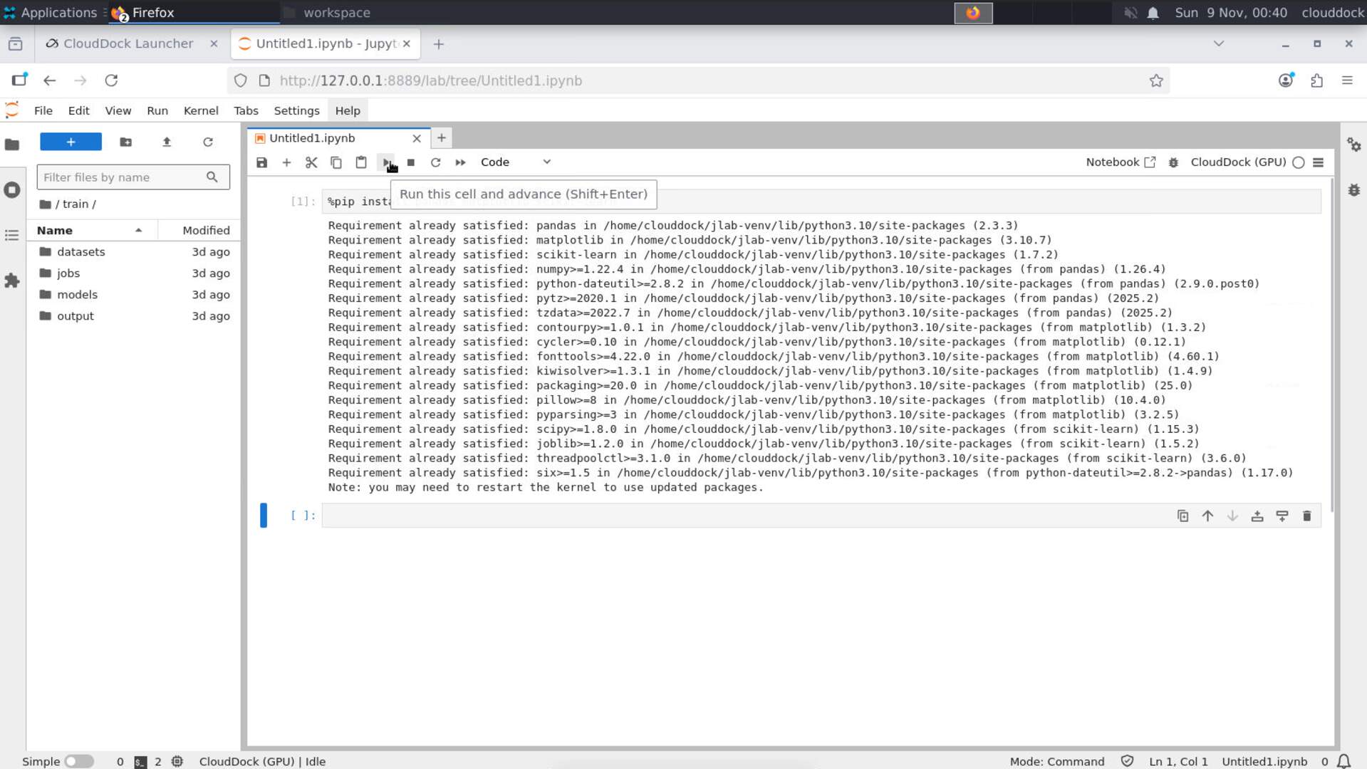 Installing a package with %pip