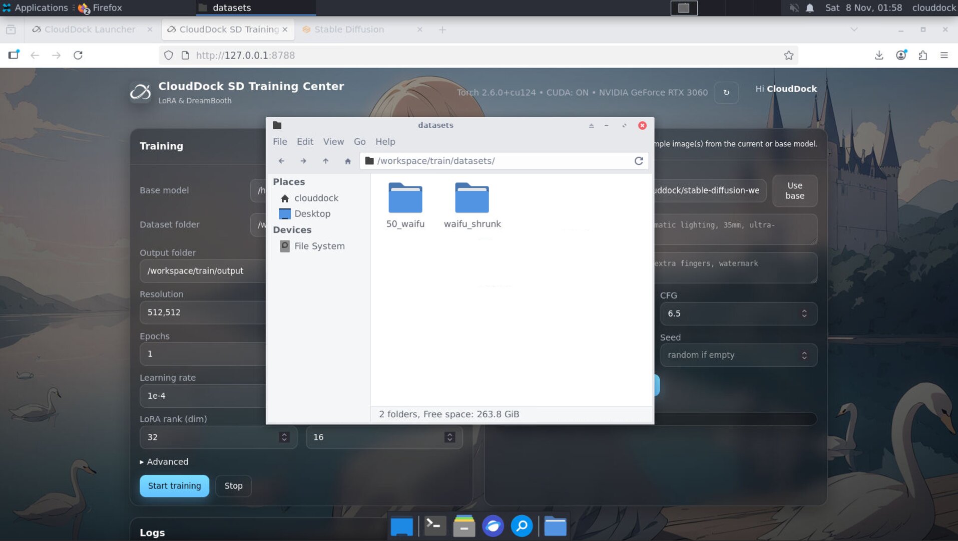Auto path-fix banner in dataset picker