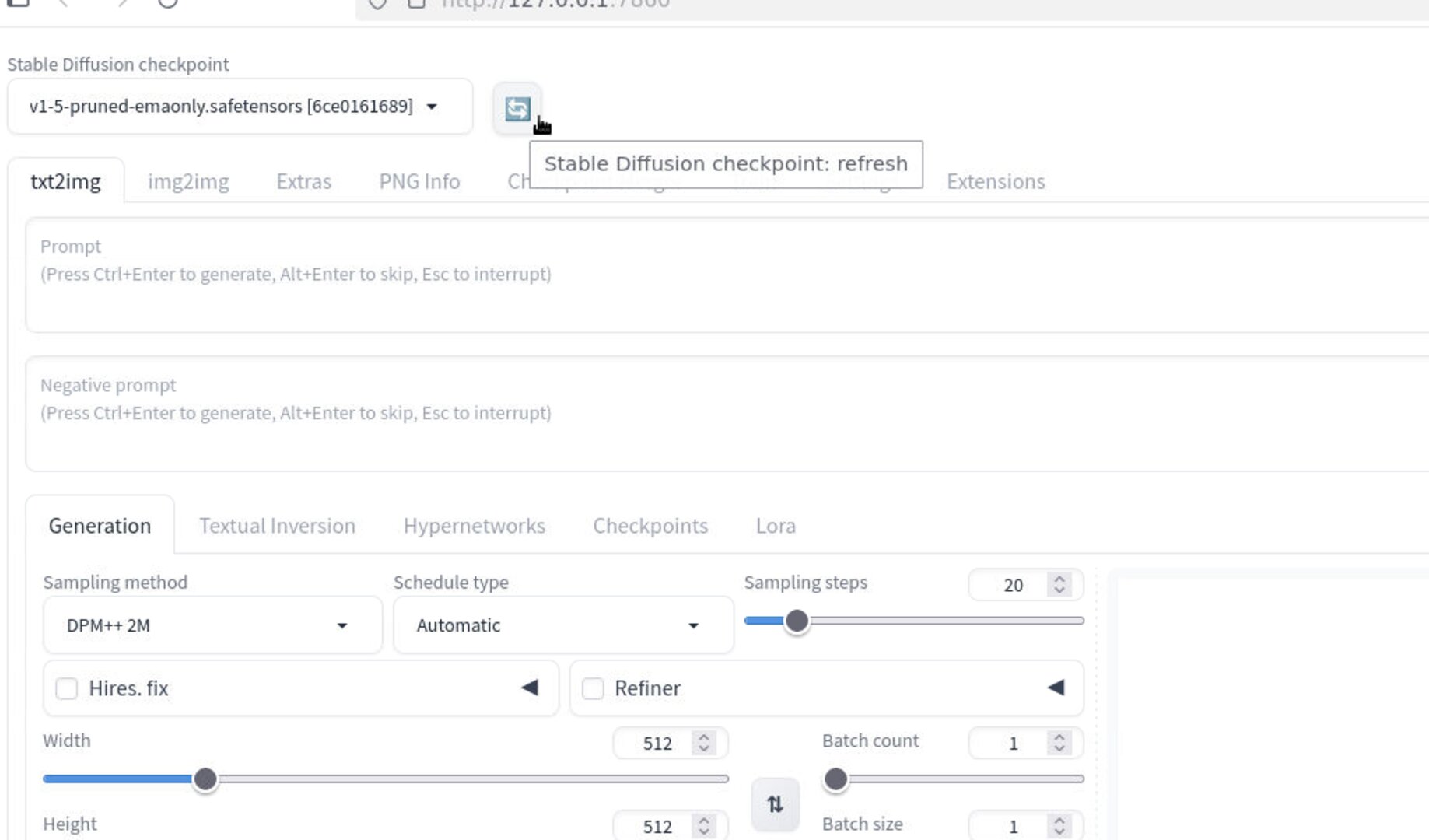 Refreshing A1111 checkpoint list