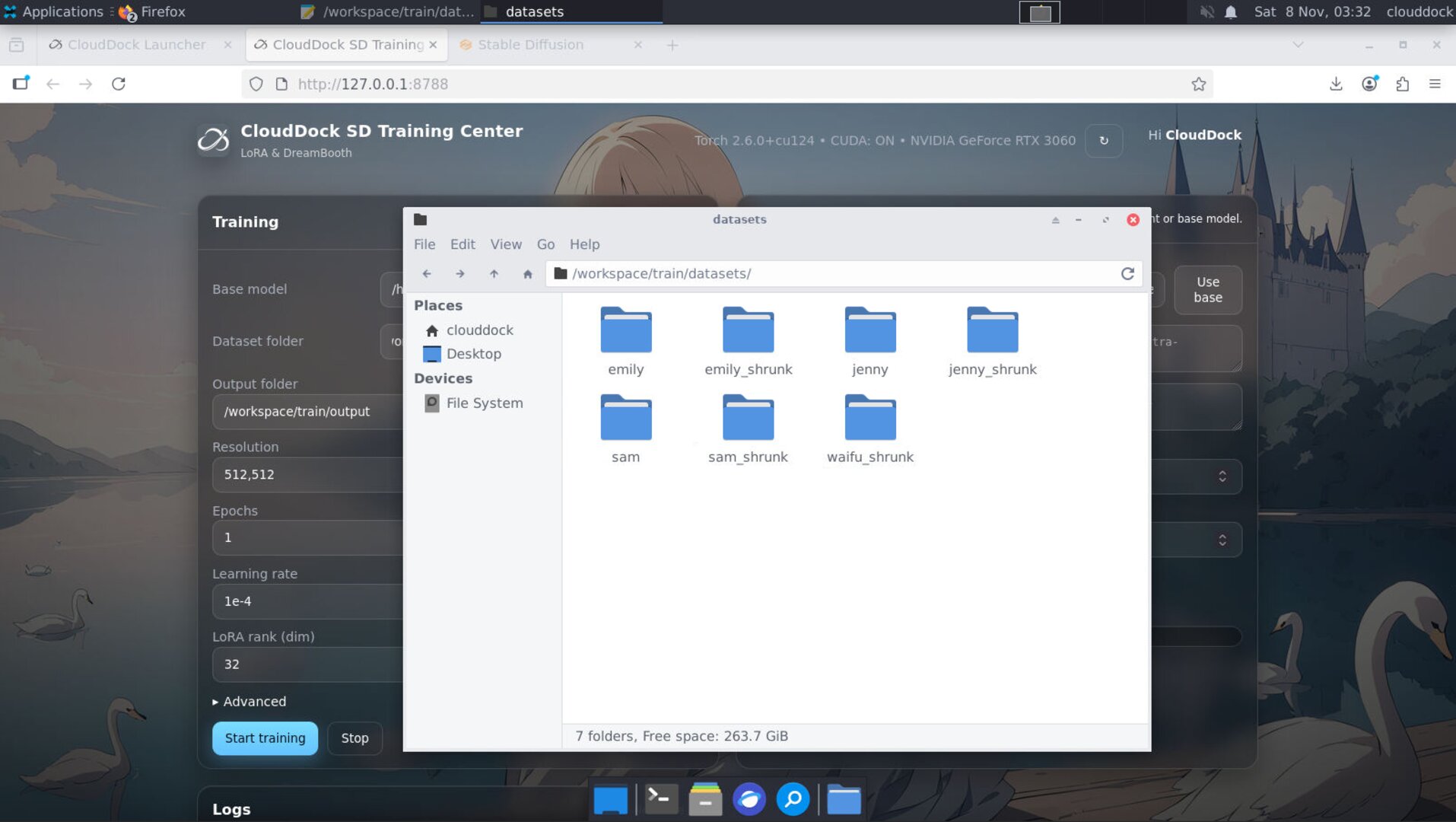 Dataset picker with folder hygiene hint