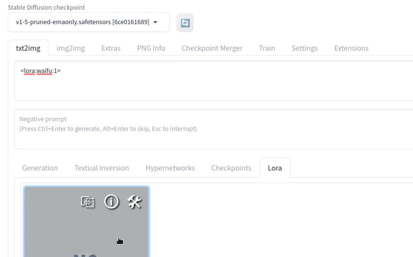Prompt with <lora:NAME:0.7> token