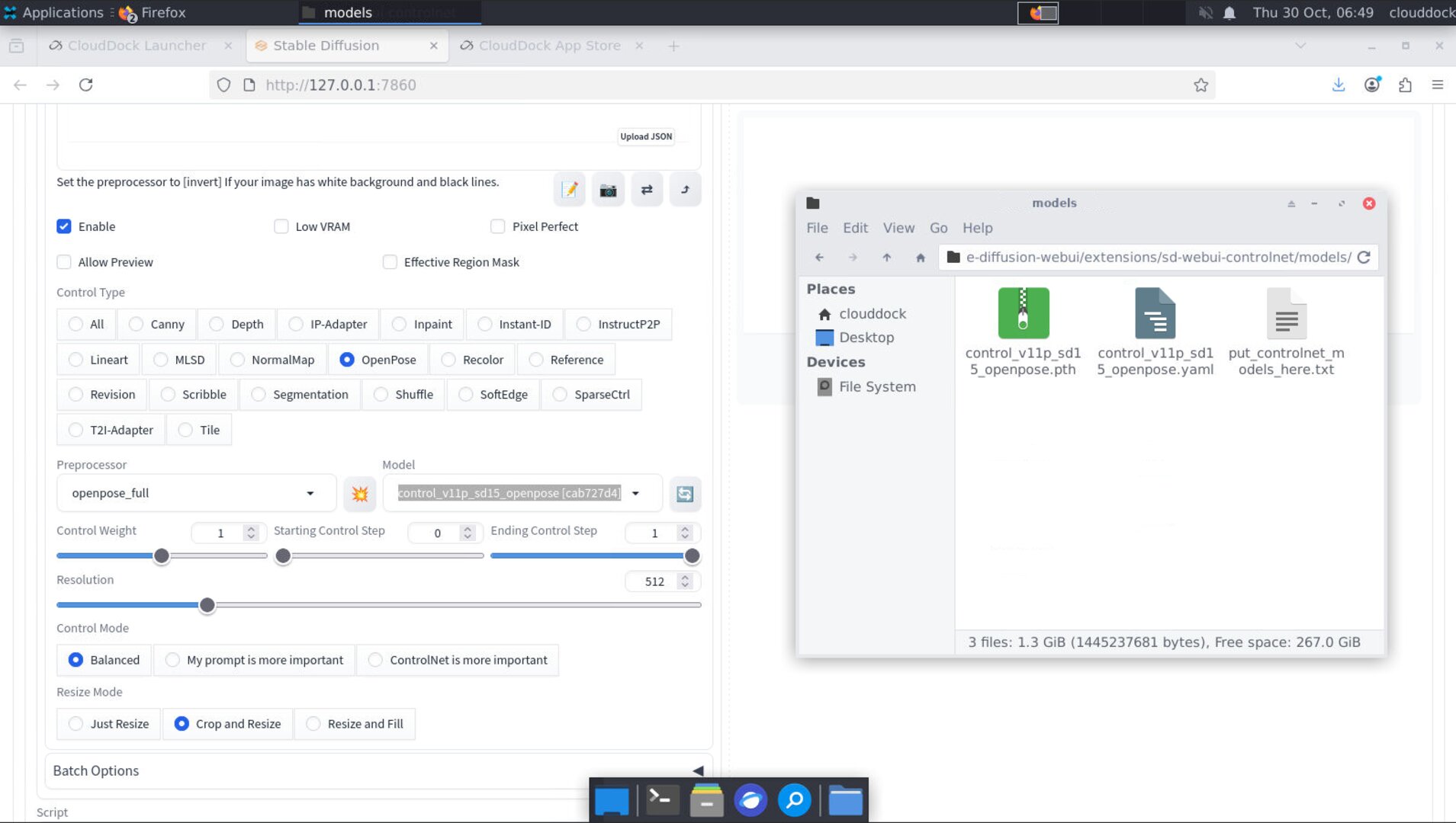 ControlNet panel with a model selected