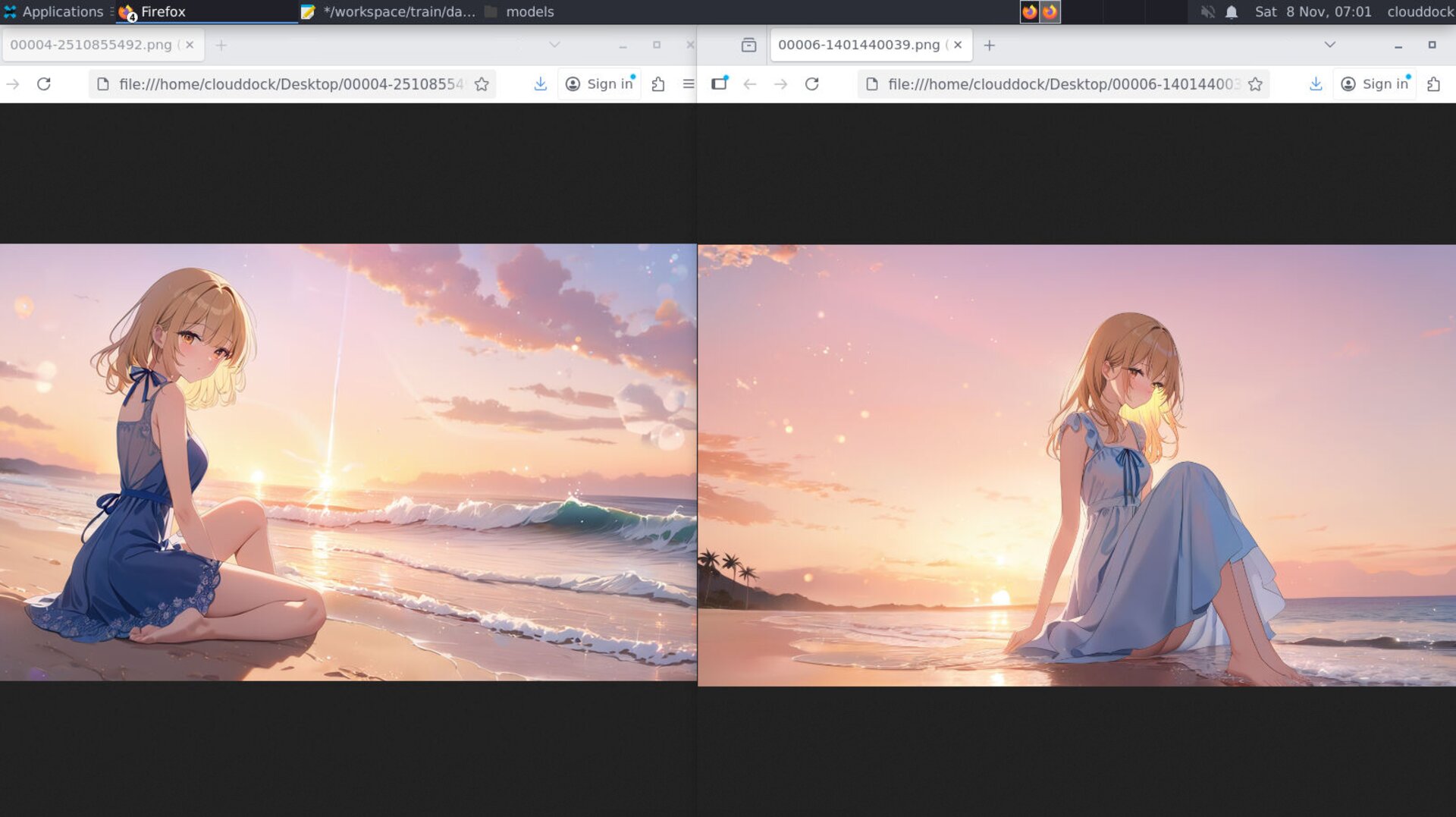 Side-by-side comparison of weights/steps