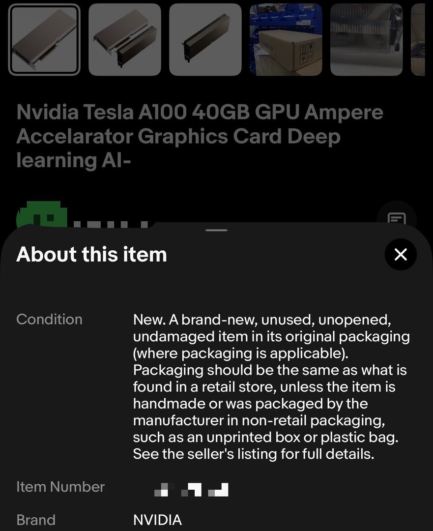 Listing snapshot (redacted)