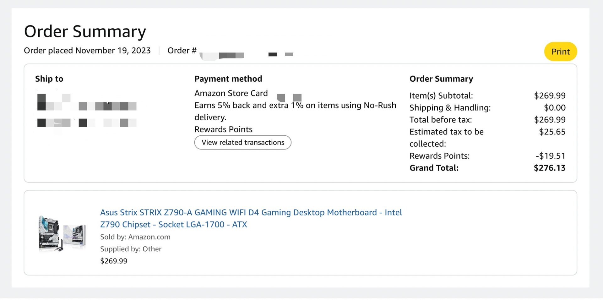 Amazon invoice (redacted)
