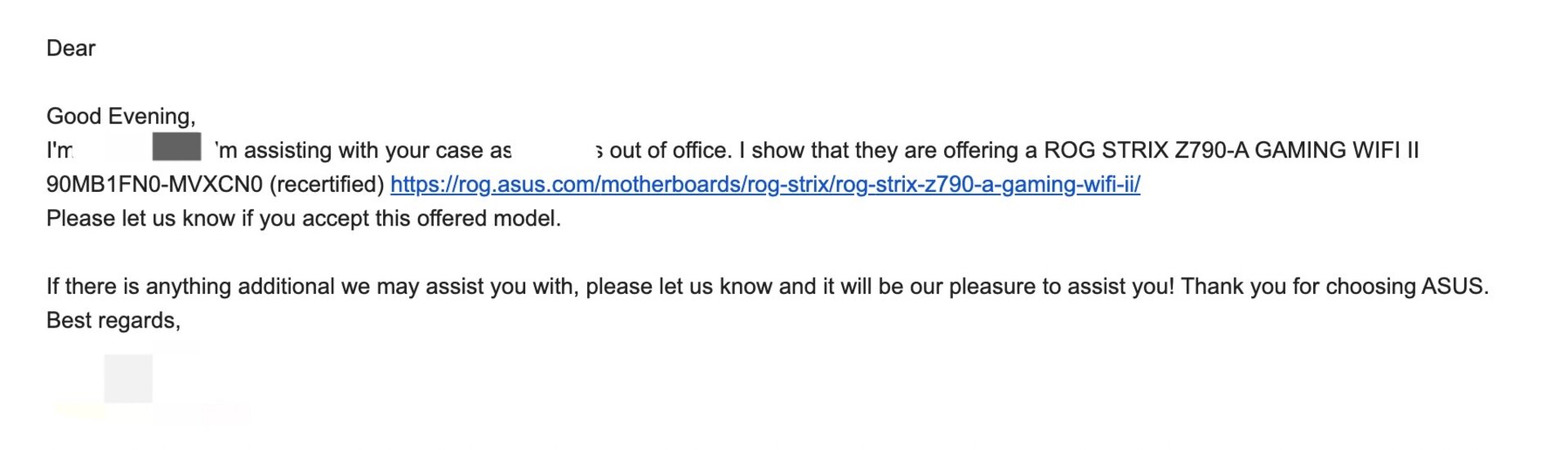 Email: recertified offer